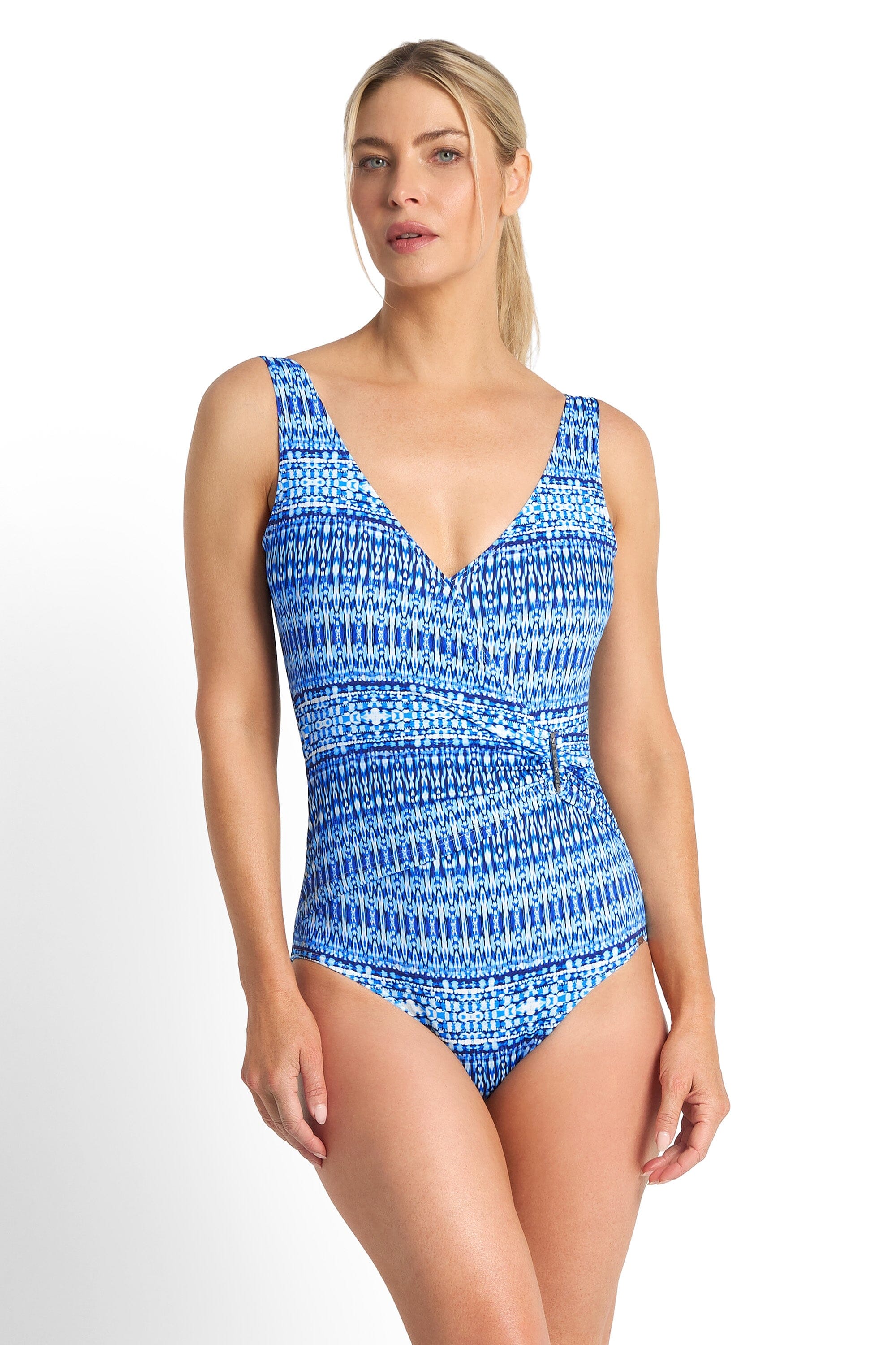 Portugal Bar Surplice One Piece SWIM 1PC JANTZEN 10 NAVY 