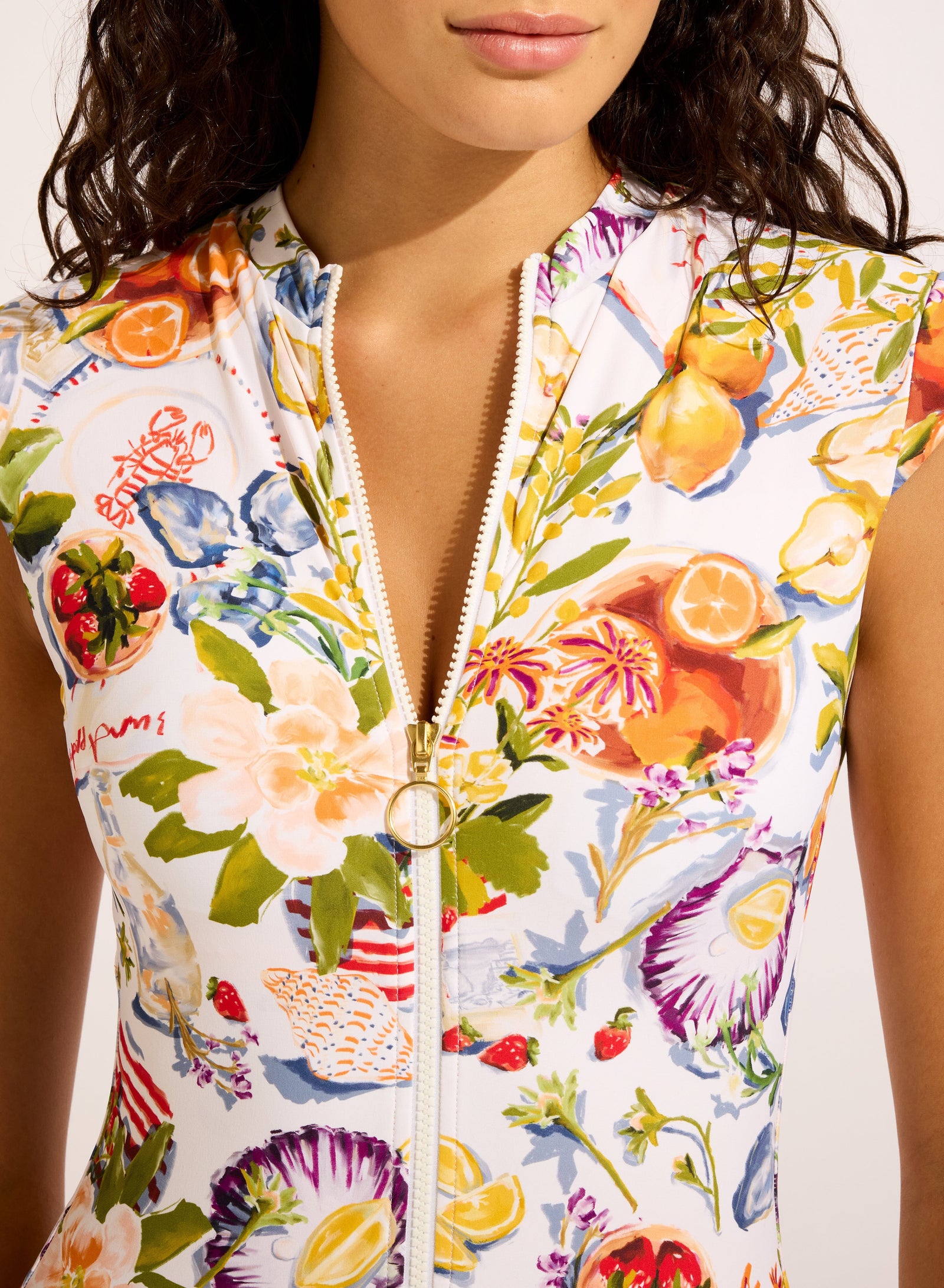 Riviera Coast Zip Front One Piece SWIM 1PC SEAFOLLY 