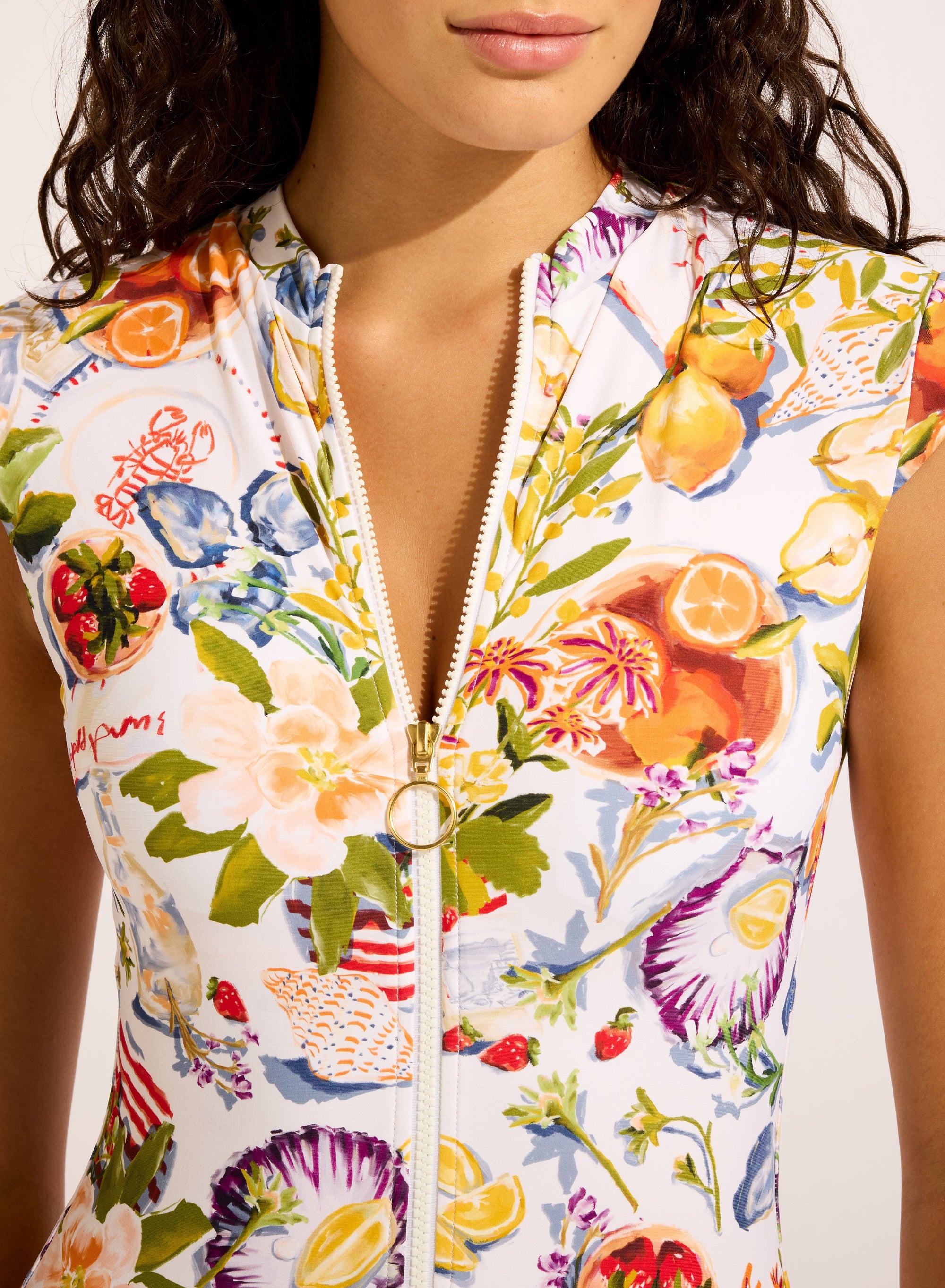 Riviera Coast Zip Front One Piece SWIM 1PC SEAFOLLY 