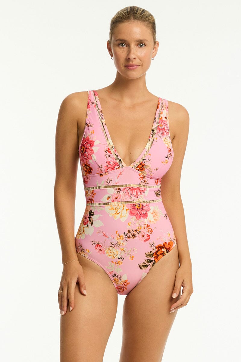 Rosewood Spliced One Piece SWIM 1PC SEA LEVEL 