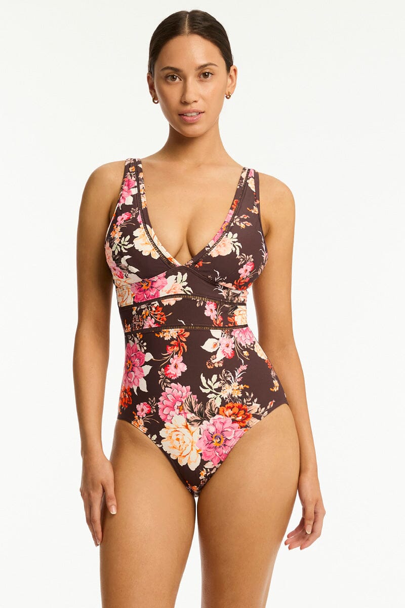 Rosewood Spliced One Piece SWIM 1PC SEA LEVEL 