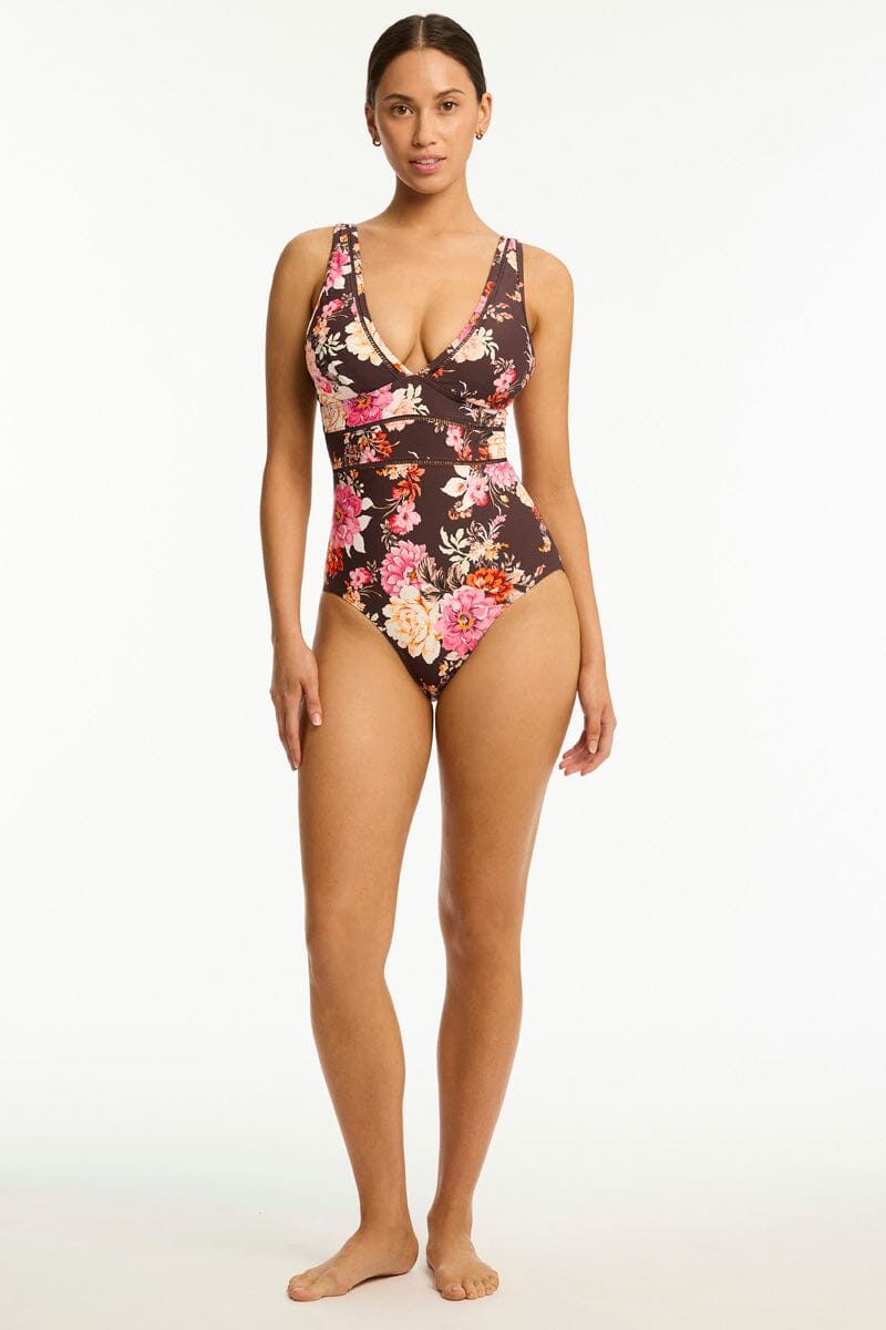 Rosewood Spliced One Piece SWIM 1PC SEA LEVEL 