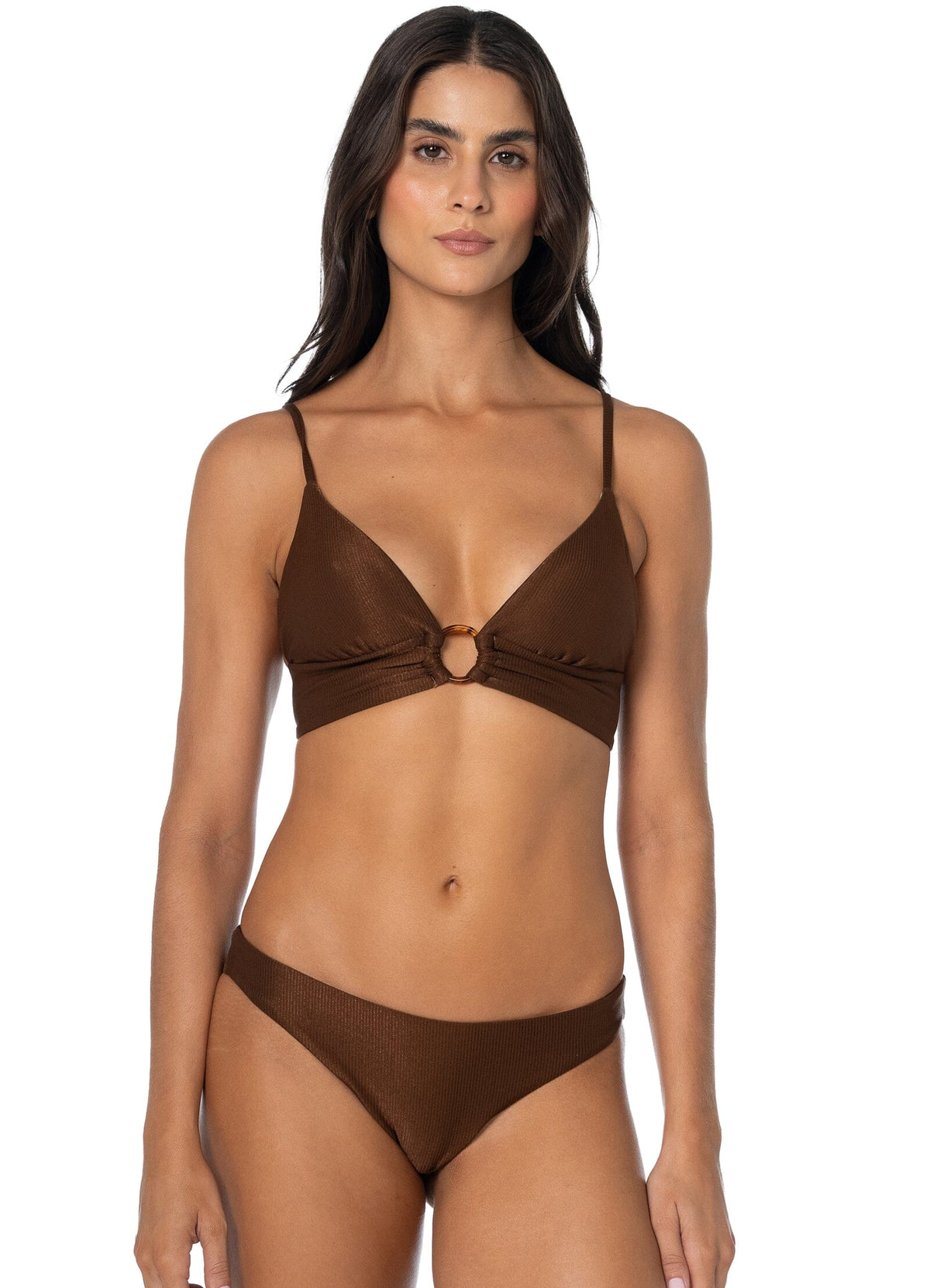 Savage Brown Shine Top SWIM TOP MAAJI XS Brown 