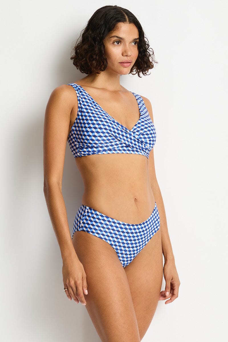 Solara Cross Front Multifit Bra Top SWIM TOP SEA LEVEL 10 BLUE 