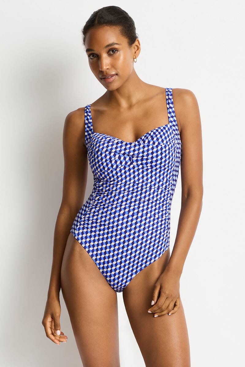 Solara Twist Front Multifit One Piece SWIM 1PC SEA LEVEL 10 BLUE 