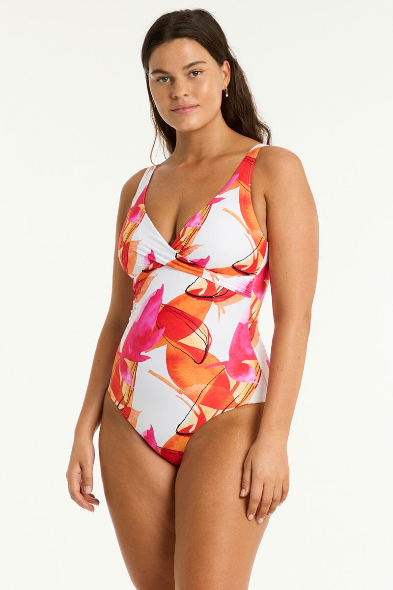 Sublime Cross Front Multifit One Piece SWIM 1PC SEA LEVEL 10 FLAME 