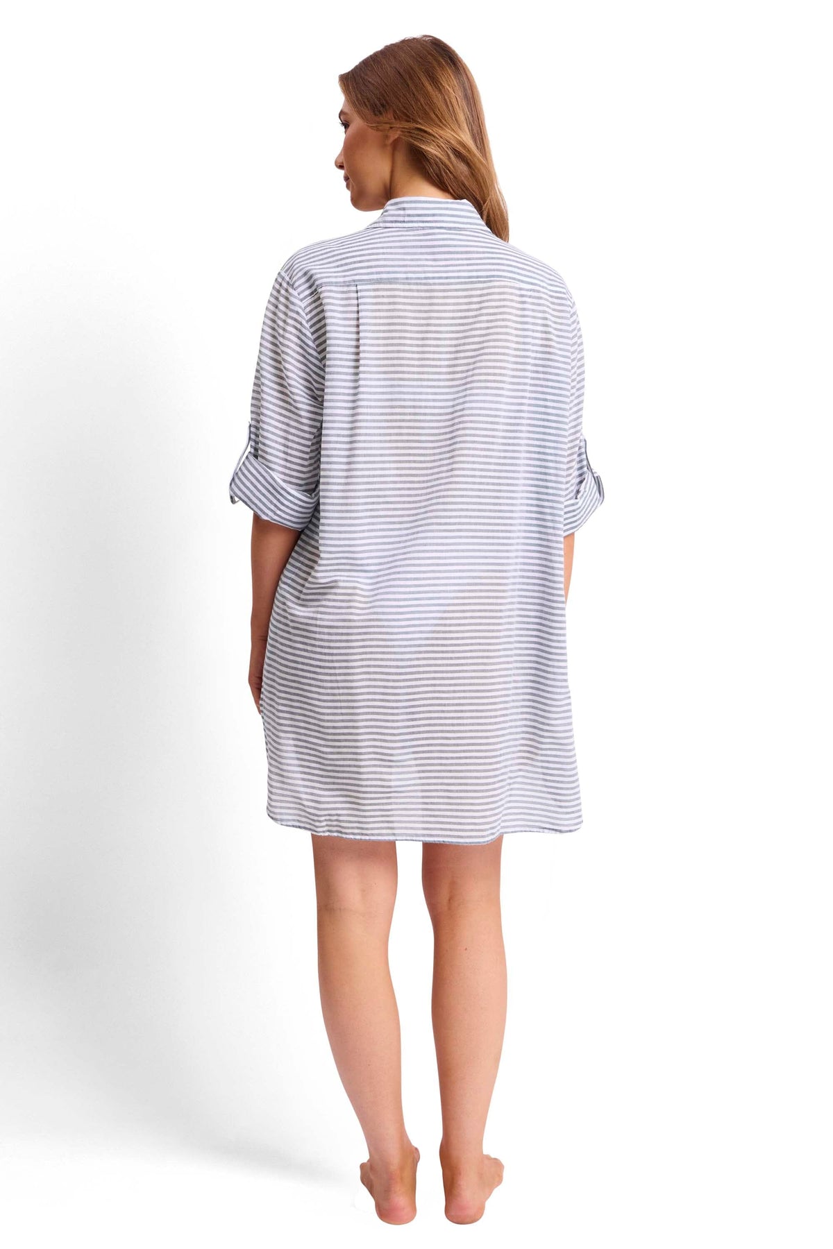 Summer Stripe Button Through Shirt OVERSWIM SUNSEEKER 