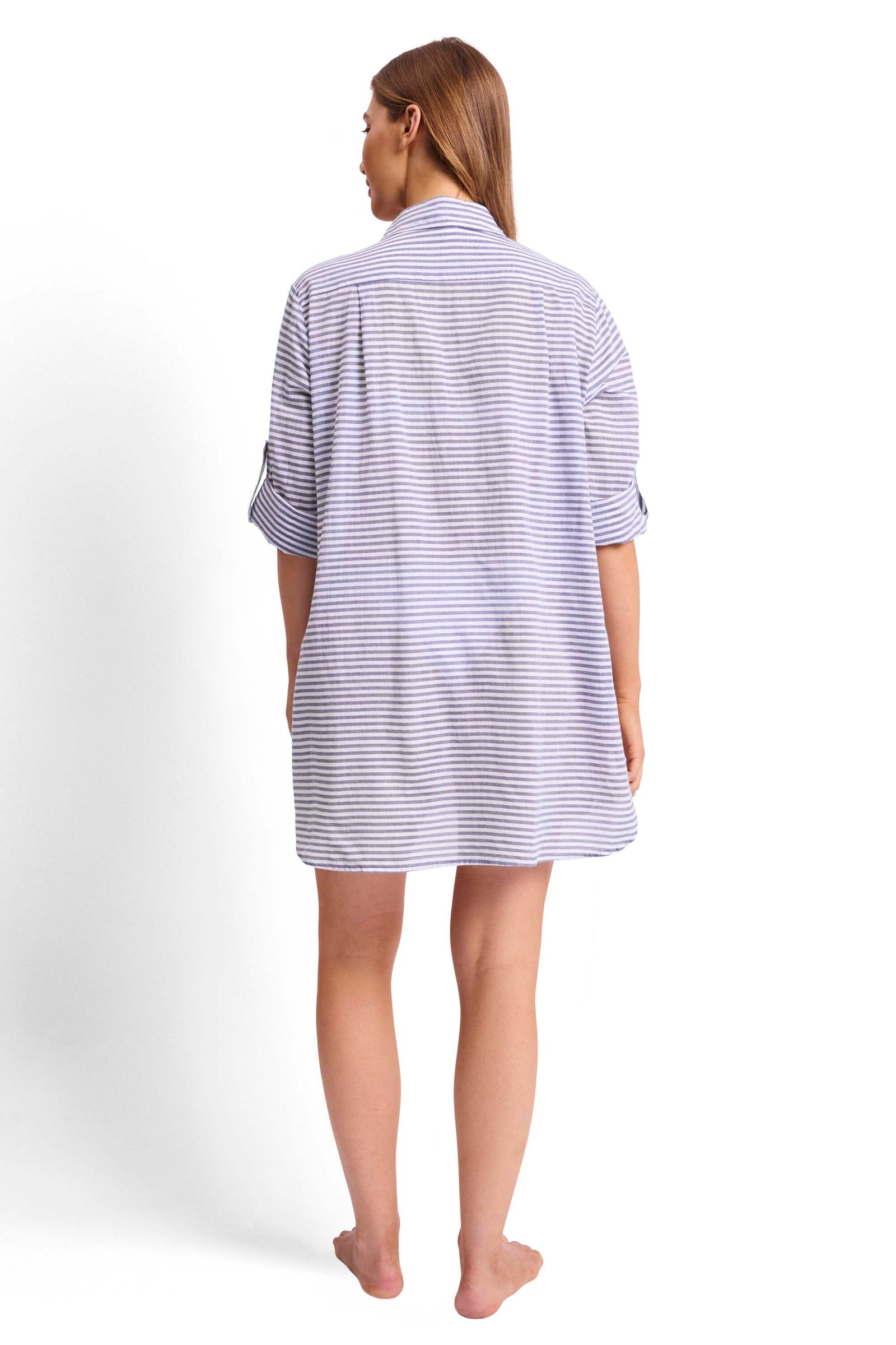 Summer Stripe Button Through Shirt OVERSWIM SUNSEEKER 