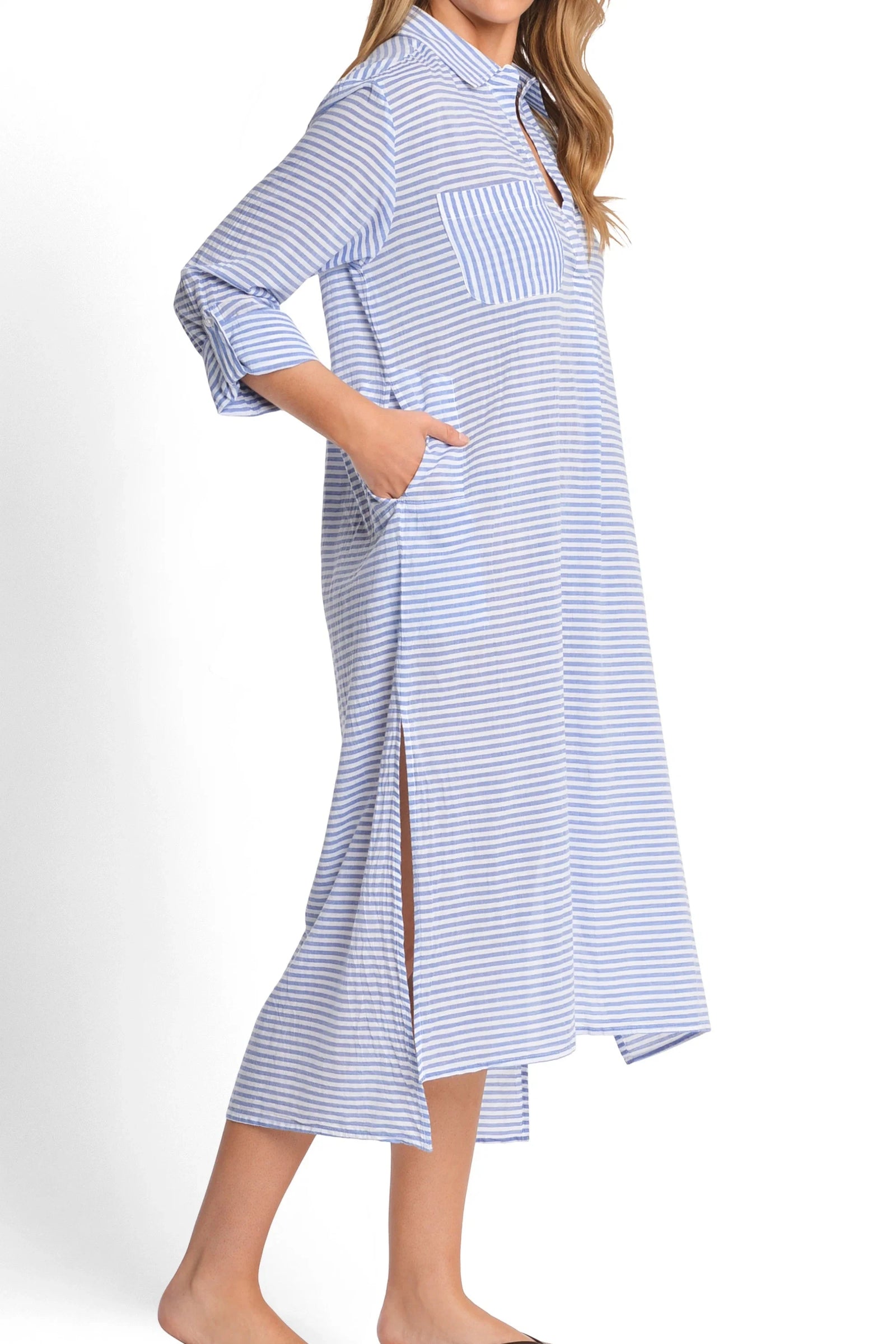 Summer Stripe Longline Shirt OVERSWIM SUNSEEKER 
