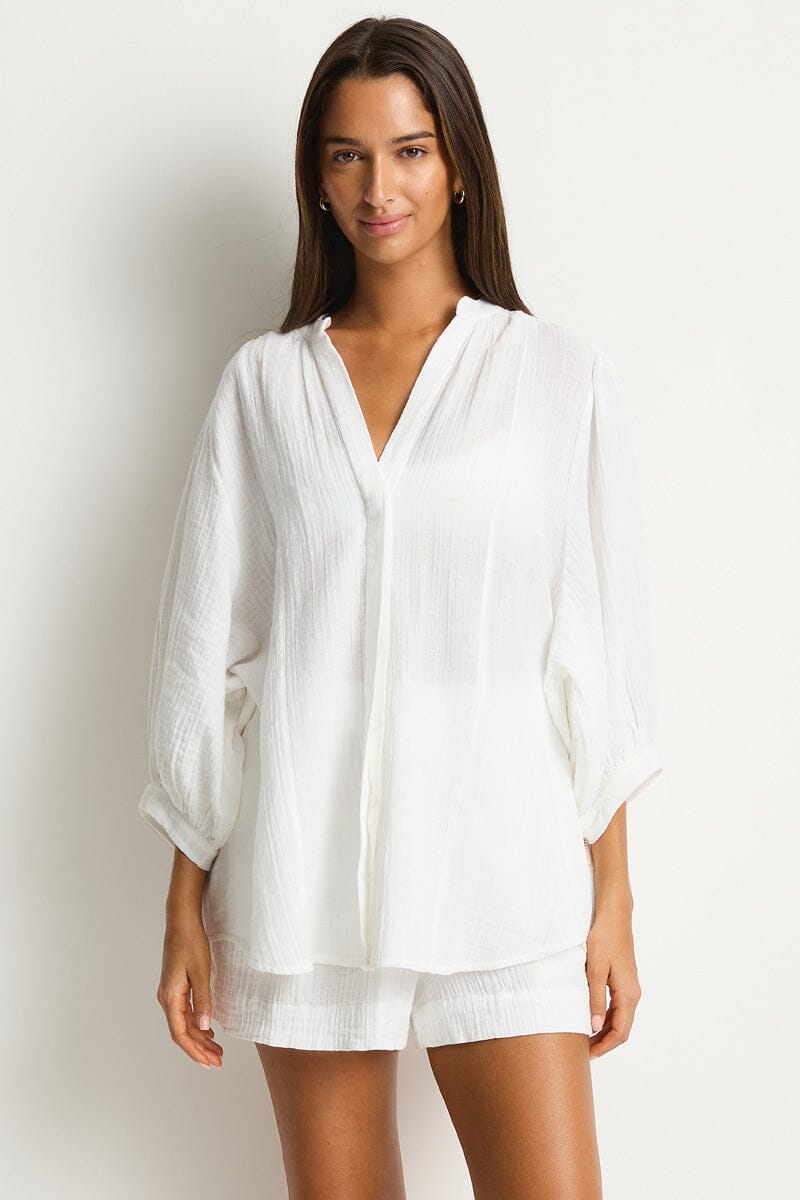 Sunset Boho Blouse OVERSWIM SEA LEVEL XS WHITE 