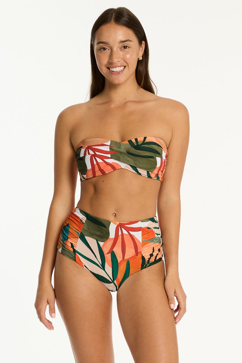 Tropaluxe Twist Bandeau SWIM TOP SEA LEVEL 10 KHAKI 