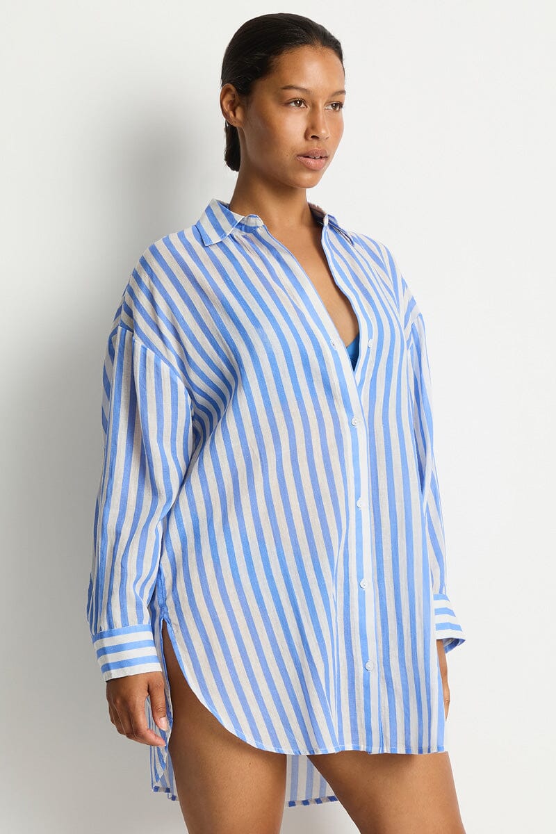 Vacay Cruise Shirt SHIRT SEA LEVEL XS CHAMBRAY 