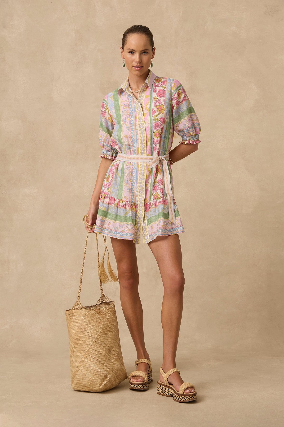 Valetta Tiered Shirt Dress CLOTHING MONTE AND LOU 
