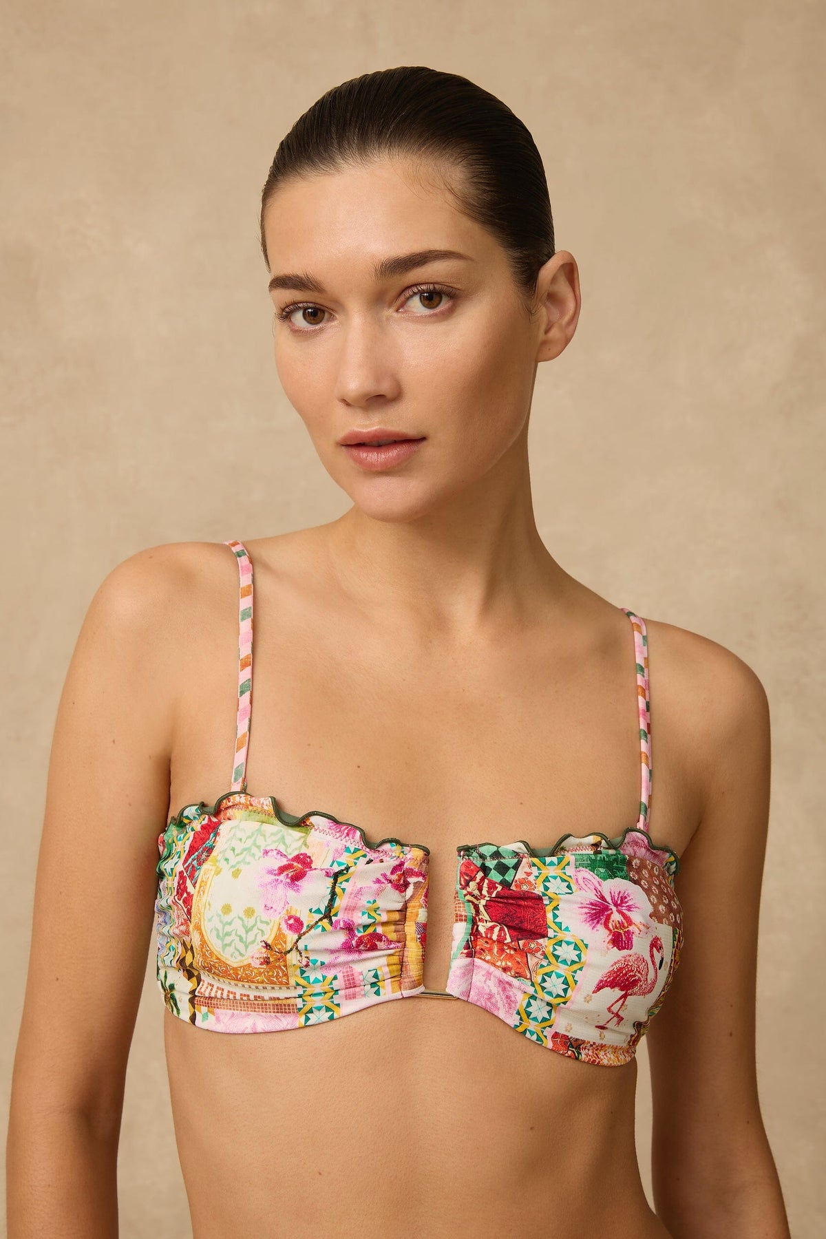 Virgo DD/E Coral Edge Bandeau SWIM TOP MONTE AND LOU 