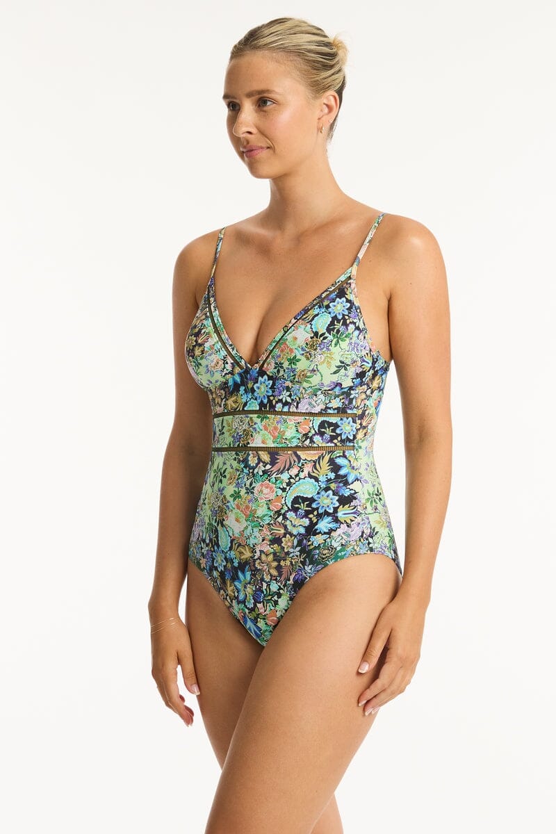 Wildflower Spliced Tri One Piece - Noosa SwimWear Collective