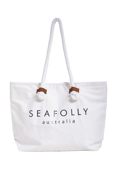 Carried Away Ship Sail Tote BAGS SEAFOLLY OS White