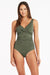 Essentials Cross Front Multifit One Piece SWIM 1PC SEA LEVEL 10 KHAKI 