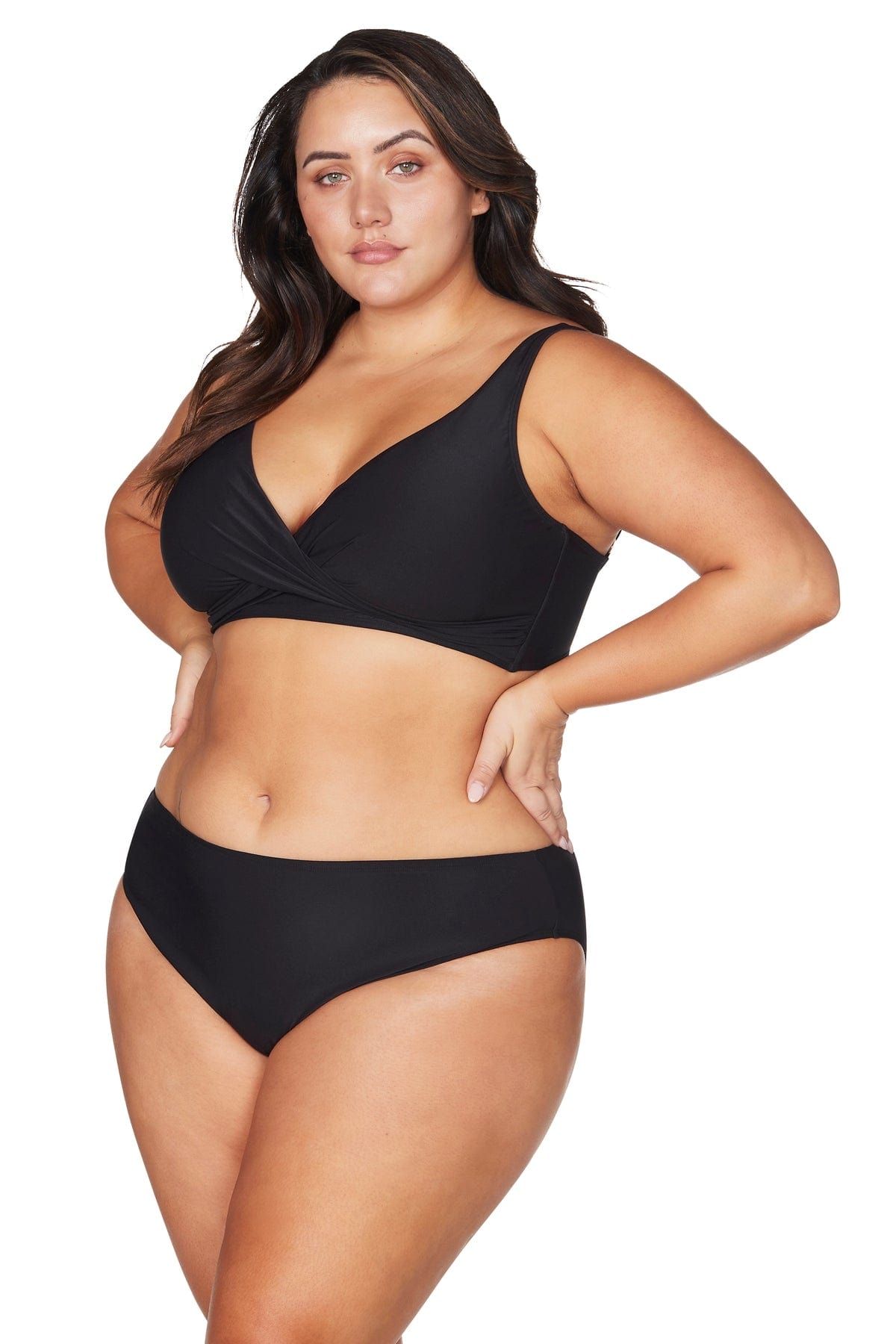 Hues Monet Curve Fit Mide Rise Swim Pant SWIM PANT ARTESANDS 12 BLACK 