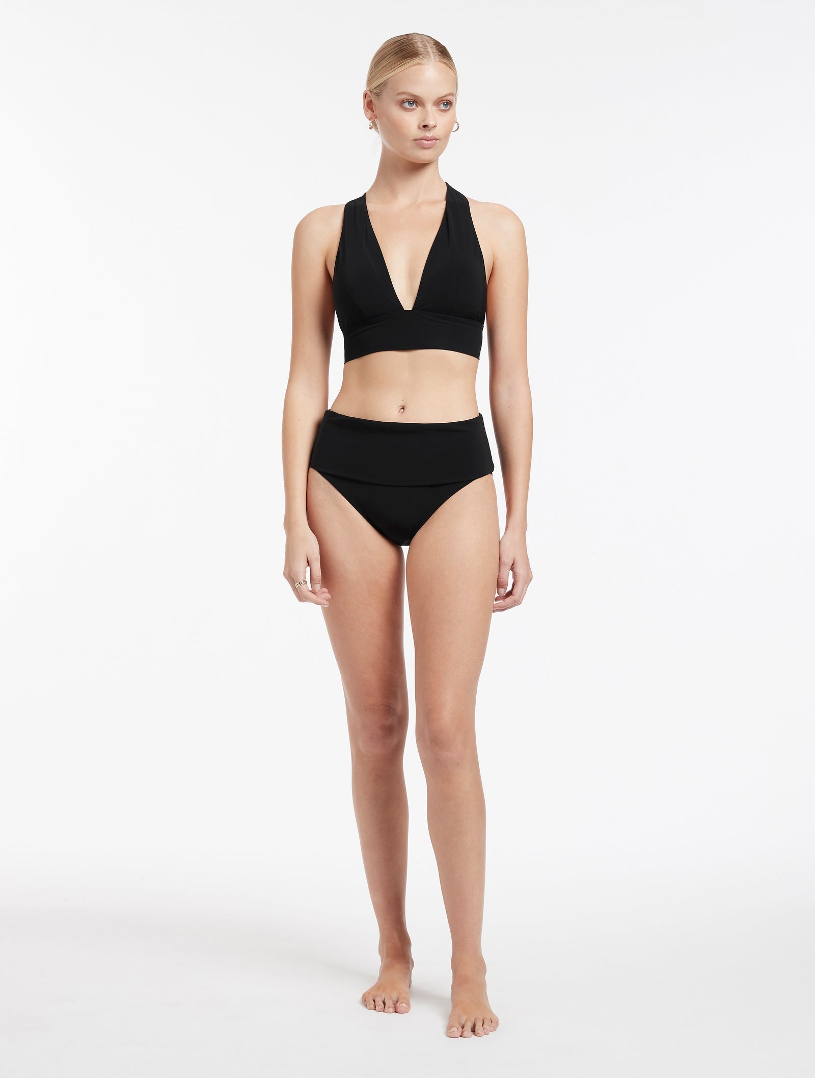 Jetset Fold Down High Waisted Bikini Bottom - Black – Seafolly US