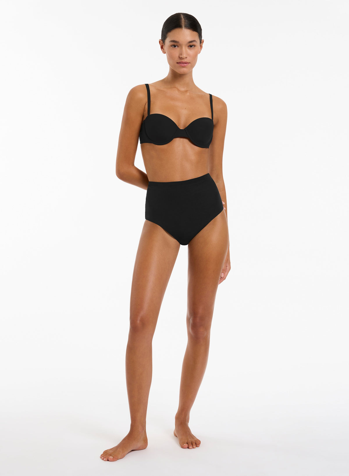 JETSET MOULDED BALCONETTE SWIM TOP JETS 8 BLACK 