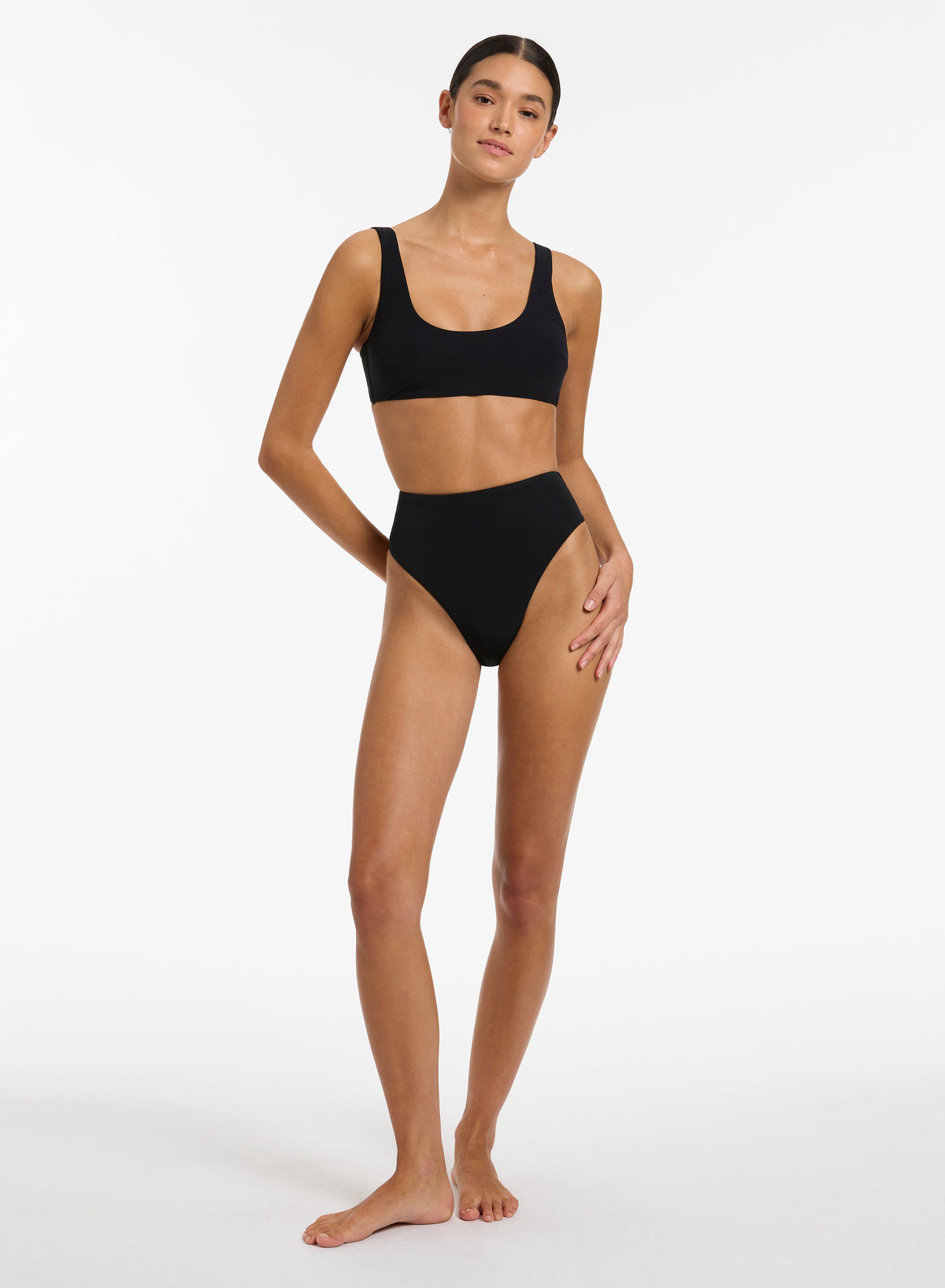 JETSET SCOOP CAMI SWIM TOP JETS 8 BLACK 