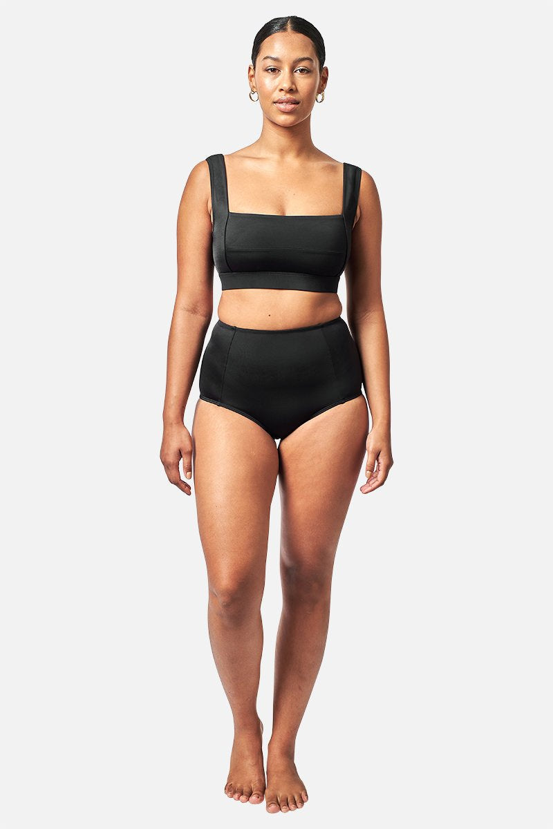 Never Say Never High Waisted Bikini Bottom SWIM PANT UNE PIECE 8 BLACK 