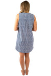 Sally Sleeveless Shirt Dress Stripes DRESS LOVE LILY